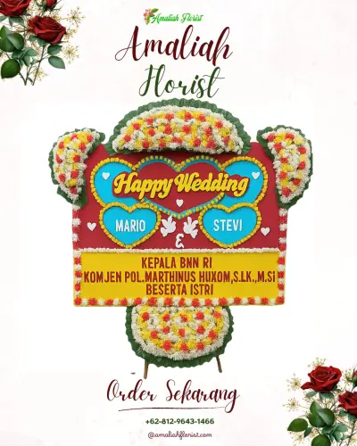 Karangan Papan Bunga Pernikahan di Pegandon